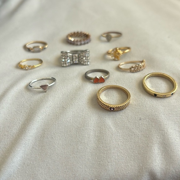 Set of 11 Gold and Silver Ring Set - Picture 3 of 5